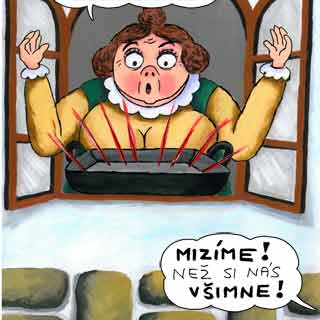 Starostová v okně - komiks Čendy Buráčka